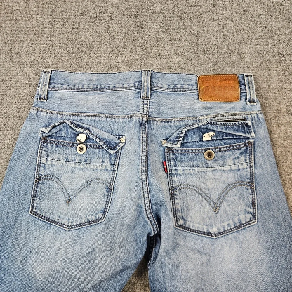 Levi's 527 Jeans Mens 30x30 Bootcut Flap Pocket Thick Leather Patch Light Wash